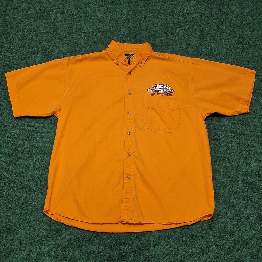 Harley Davidson Racing Screaming Eagle Performance Parts Mechanic Shirt Men L
